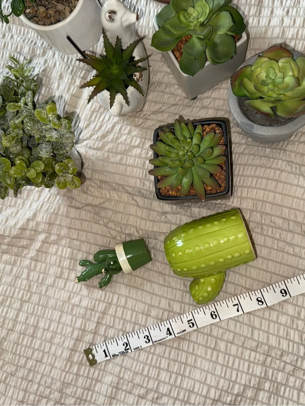 9 pc Small Faux Succulent Planter Collection